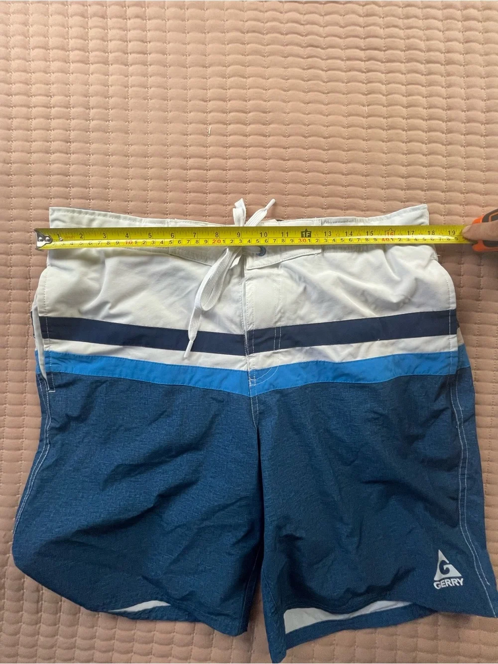 Gerry Weber Men’s Blue White Lined Swim Trunks 38W